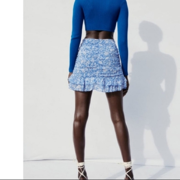 ZARA Draped Floral Print Skirt NWT - Picture 3 of 3